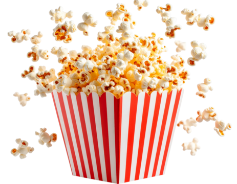 Dynamic Popcorn Levitation – Fun Snack Scene PNG Isolated