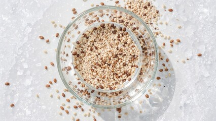 Soaking seeds of quinoa in water