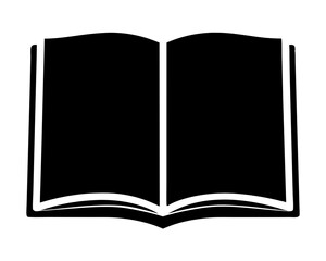 Open Book Silhouette Symbol of Knowledge Education Learning Wisdom Literature Reading