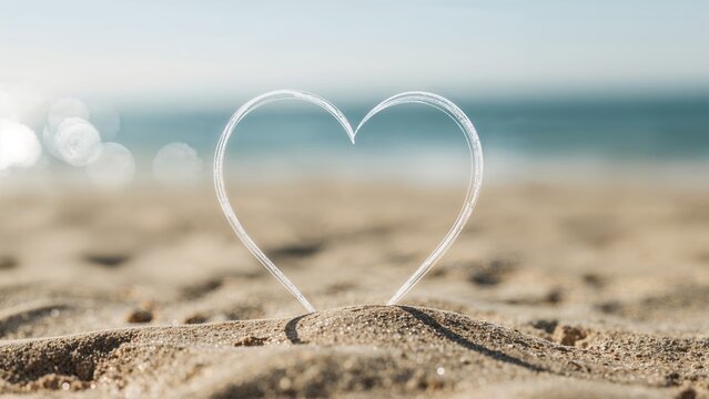 Beachside chalkboard featuring a heart design