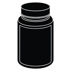 Nutritionist element isolated supplement jar on white background