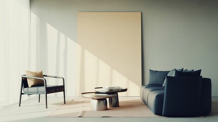 Modern Living Room With Contemporary Furniture And Natural Light image
