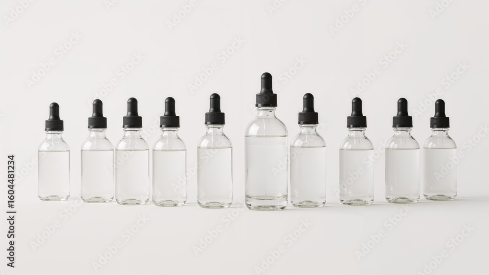 Poster containers of medicinal drops displayed on an out-of-focus background with text area