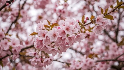 Springtime cherry blossoms in full bloom with soft pink petals, perfect for invitations and decorations.