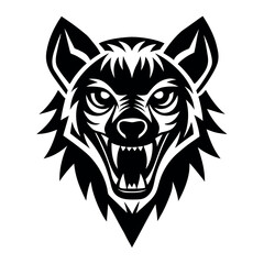 Obraz premium Minimalist Fierce hyena logo vector illustration. 