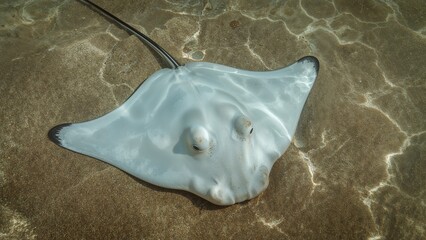 Sandy underwater habitat with a torpedo ray