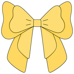 Yellow Decorative Ribbon Bow