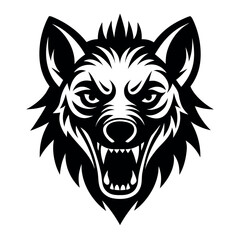 Fototapeta premium Minimalist Fierce hyena logo vector illustration. 