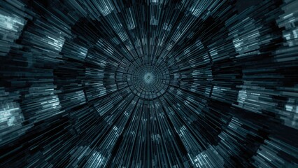 Detailed macro imagery of a plastic conveyor belt shaped like a tunnel focusing on the middle
