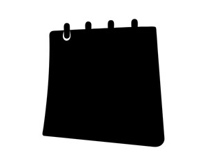 Black notepad icon on a white background, simple flat illustration