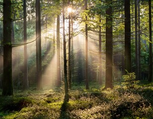 Fototapeta premium sonnenstrahlen im wald