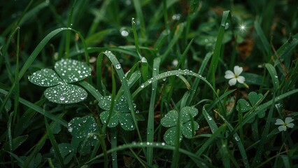 Drops of Water on Plant Leaves