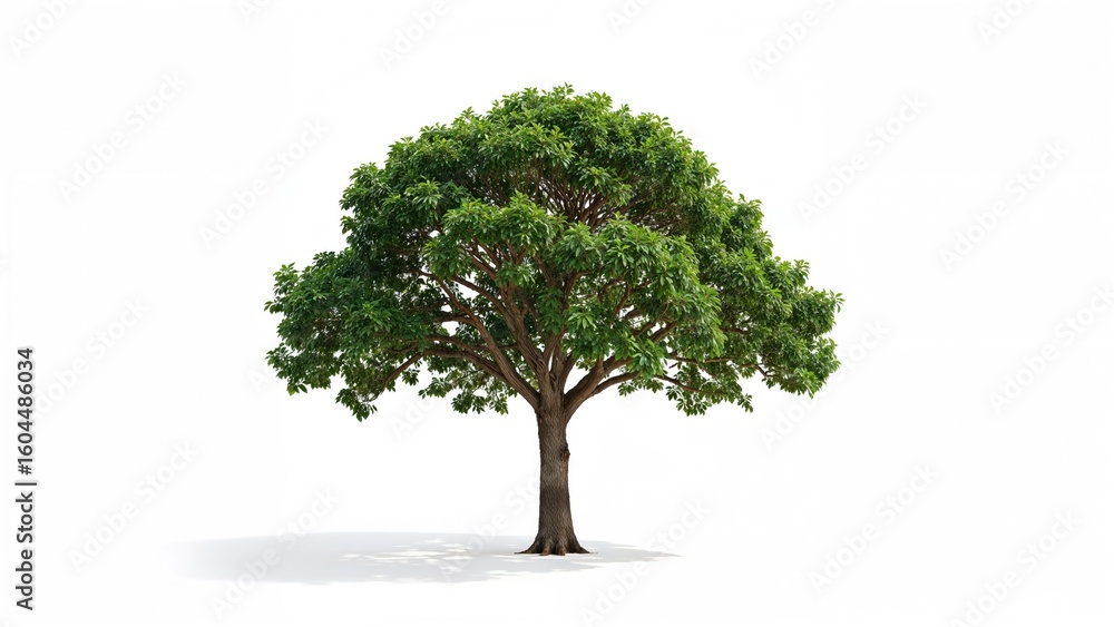 Poster single trees displayed on a clean white surface highlighting natural elements of spring and summer