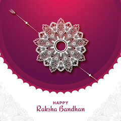 Happy raksha bandhan traditional background with mandala art
