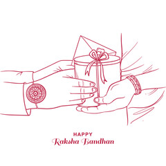 Happy raksha bandhan sketch festival card design