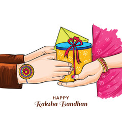 Brother and sister of raksha bandhan rakhi festival celebration design