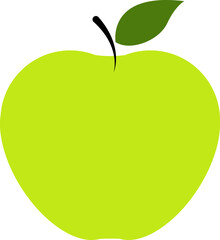 Green apple isolated on white background. Vector illustration