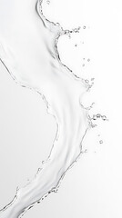 Obraz premium Water splash on white, dynamic and pure. Liquid motion frozen in time, evoking freshness and clarity. A clean, refreshing visual.