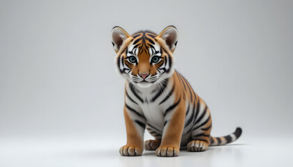 Obraz premium Tiger Cub Isolated on white background