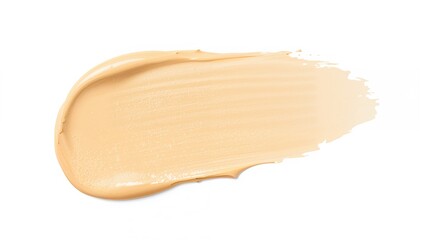 Yellow banana color correcting cream concealer with creamy texture, isolated on white background