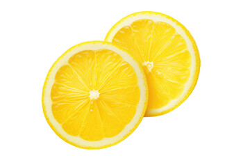 Halves of a Lemon. White or PNG Transparent Background.