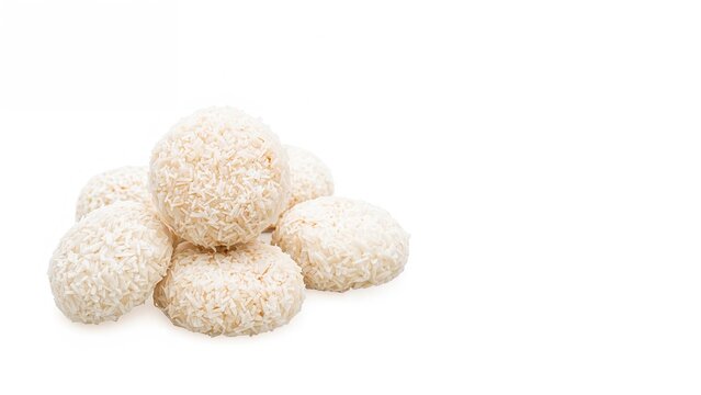 Cultural holiday cookies served during Ramadan and Eid festivities presented against a white background with depth of field and empty space