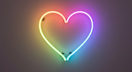 Leuchtendes Regenbogenherz strahlt hell liebevoll. AI Generated
