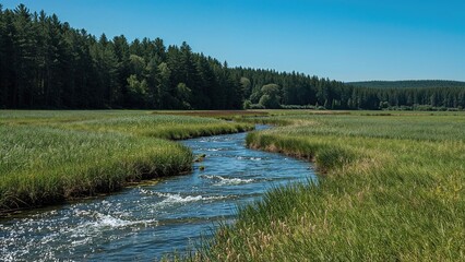 Rugged Outdoor Scenery With Rivers
