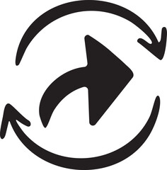 Obraz premium Circular arrow icon with a forward direction