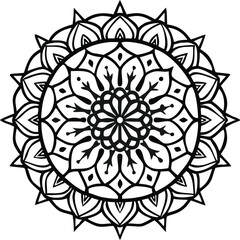 Intricate Circular Floral Pattern Silhouette mandala