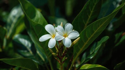 Obraz premium Plumeria rubra Known as White Frangipani
