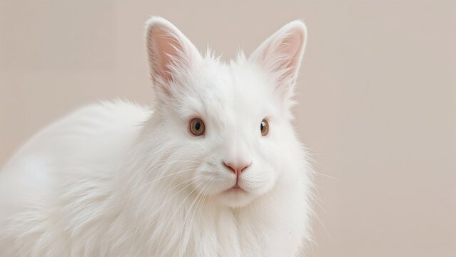 Angora Rabbit with White Fur