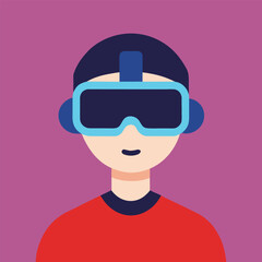 Obraz premium Immersive Virtual Reality Experience Exploring the Metaverse