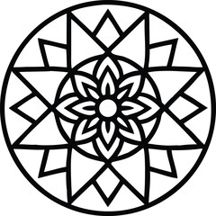 Intricate Geometric Mandala Design pattern symmetrical