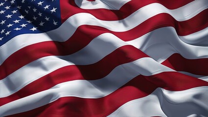 Obraz premium Waving American Flag Symbol of Freedom and Patriotism United States of America Banner