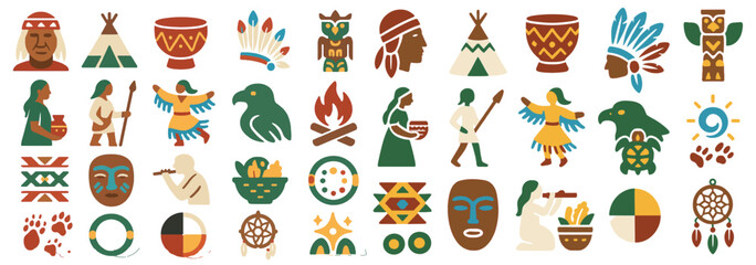 World Indigenous Peoples Day Tribal Art Cultural Symbols