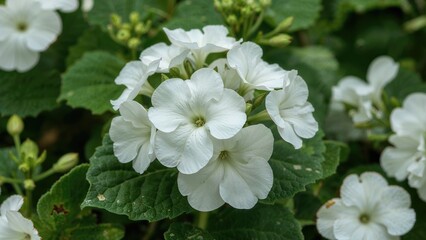 White geranium blossoms - These plants produce white flowers that flourish from spring through autumn, perfect for hanging baskets, window containers, and outdoor pots.