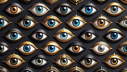 Eyes in gold and dark frames