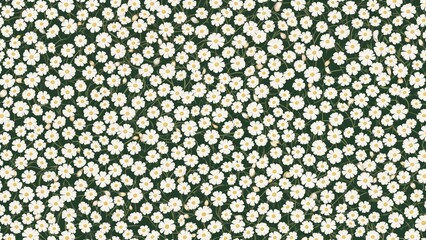 Graceful bloom pattern showcasing petite white flowers. Timeless design. Endless floral background for textile prints. Vintage-inspired pattern. Continuous 2D illustration texture.