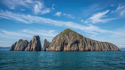 Naklejka premium Stunning natural rock views from a quiet island