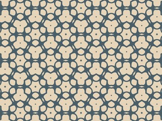 Seamless geometric pattern in beige and teal, perfect for wallpaper, fabric, or packaging design