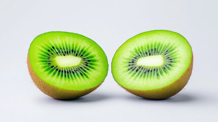 Vitamin C, Sliced kiwi fruit showcasing juicy texture in high fidelity resolution.