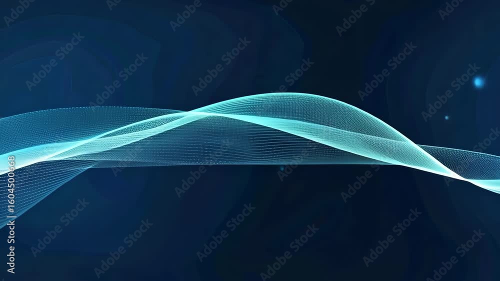 Poster enjoy the enchanting display of flowing blue waves and twinkling particles that create a captivating