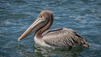 Brown Pelican in the wild showcasing its distinctive beak and feathers