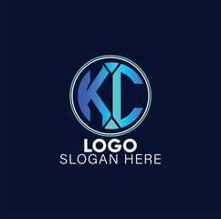 Fototapeta premium Modern Monogram Logo Design KC