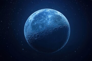 Fototapeta premium Blue wallpaper moon background astronomy.