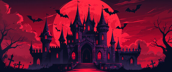 Vampire Castle at Dusk Banner