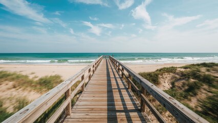 Plank walkway over water
