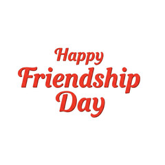 Happy friendship day text isolated on transparent background