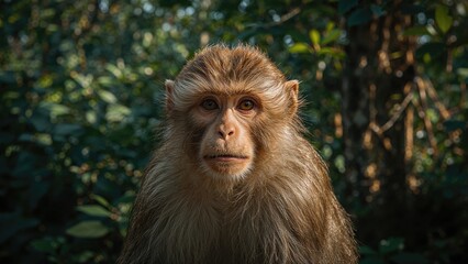 Obraz premium Focused image of a primate featuring tender fur and soulful eyes in its natural habitat